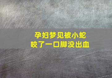 孕妇梦见被小蛇咬了一口脚没出血