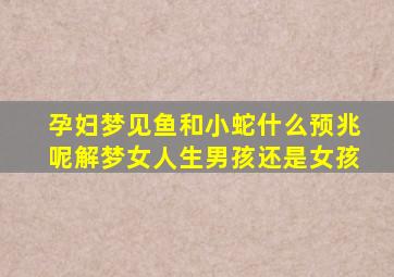 孕妇梦见鱼和小蛇什么预兆呢解梦女人生男孩还是女孩