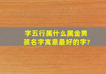 字五行属什么属金男孩名字寓意最好的字?