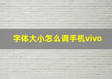 字体大小怎么调手机vivo