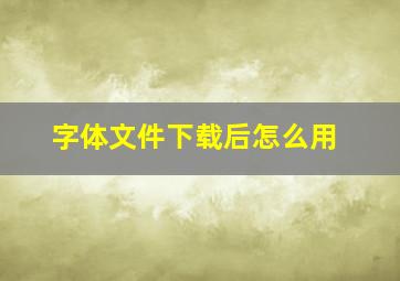 字体文件下载后怎么用