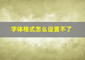 字体格式怎么设置不了