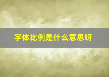 字体比例是什么意思呀