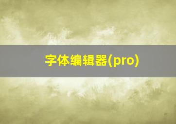 字体编辑器(pro)