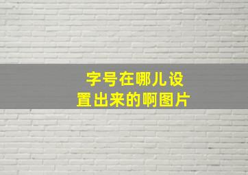 字号在哪儿设置出来的啊图片