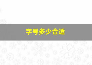 字号多少合适