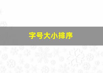 字号大小排序