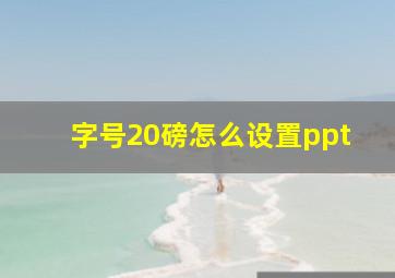 字号20磅怎么设置ppt