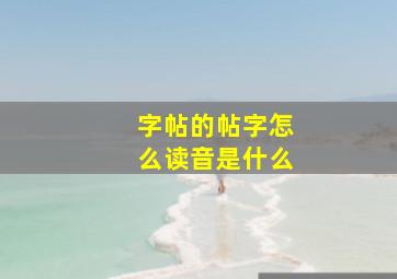 字帖的帖字怎么读音是什么