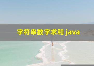 字符串数字求和 java