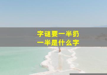 字谜要一半扔一半是什么字