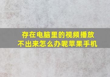 存在电脑里的视频播放不出来怎么办呢苹果手机