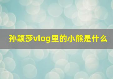 孙颖莎vlog里的小熊是什么