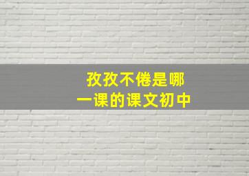 孜孜不倦是哪一课的课文初中