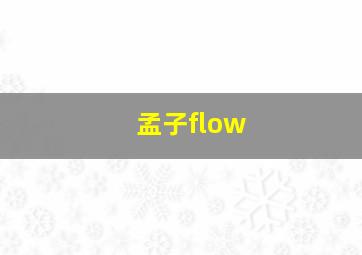 孟子flow