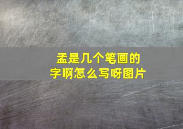 孟是几个笔画的字啊怎么写呀图片