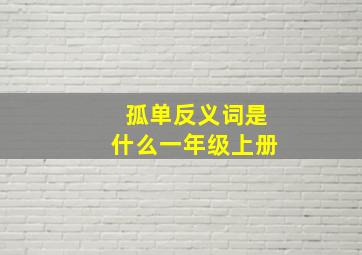 孤单反义词是什么一年级上册