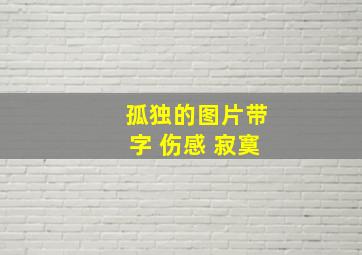 孤独的图片带字 伤感 寂寞