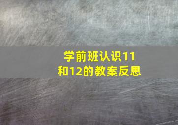 学前班认识11和12的教案反思