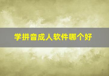 学拼音成人软件哪个好