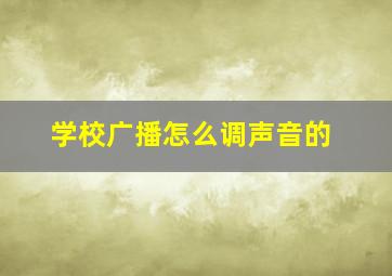 学校广播怎么调声音的