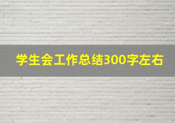 学生会工作总结300字左右