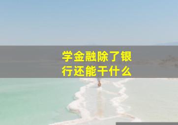 学金融除了银行还能干什么