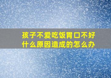 孩子不爱吃饭胃口不好什么原因造成的怎么办