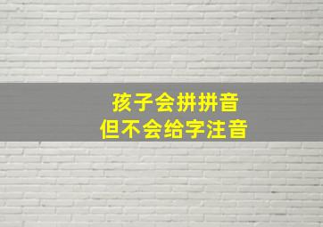 孩子会拼拼音但不会给字注音