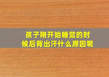 孩子刚开始睡觉的时候后背出汗什么原因呢