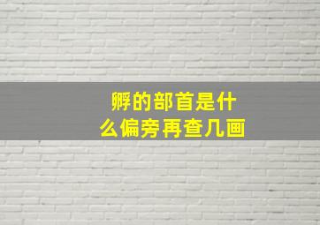 孵的部首是什么偏旁再查几画