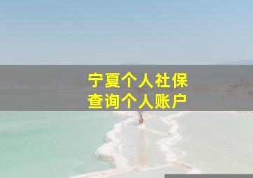 宁夏个人社保查询个人账户