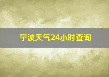 宁波天气24小时查询