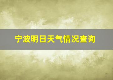 宁波明日天气情况查询