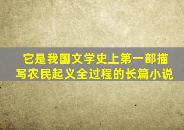 它是我国文学史上第一部描写农民起义全过程的长篇小说