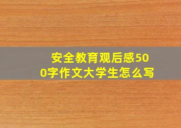 安全教育观后感500字作文大学生怎么写