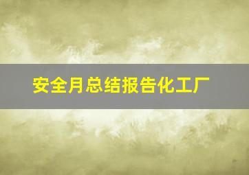 安全月总结报告化工厂