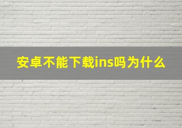 安卓不能下载ins吗为什么