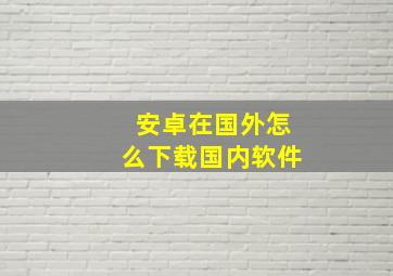 安卓在国外怎么下载国内软件