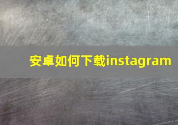 安卓如何下载instagram