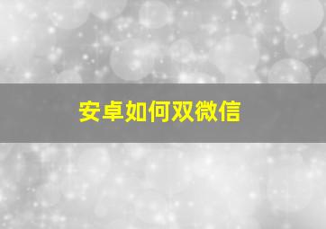 安卓如何双微信