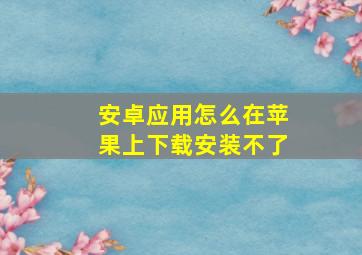 安卓应用怎么在苹果上下载安装不了