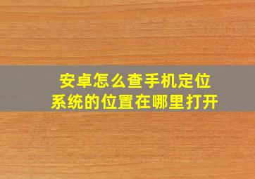 安卓怎么查手机定位系统的位置在哪里打开