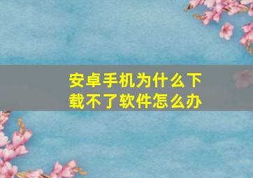 安卓手机为什么下载不了软件怎么办