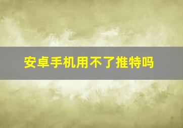 安卓手机用不了推特吗