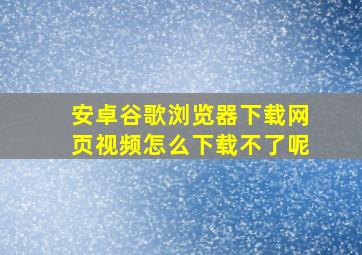 安卓谷歌浏览器下载网页视频怎么下载不了呢