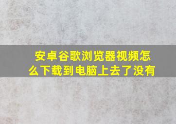 安卓谷歌浏览器视频怎么下载到电脑上去了没有