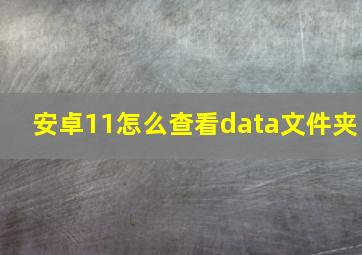 安卓11怎么查看data文件夹