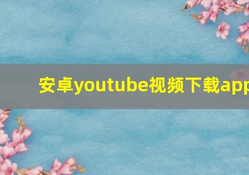 安卓youtube视频下载app