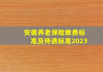 安徽养老保险缴费标准及待遇标准2023